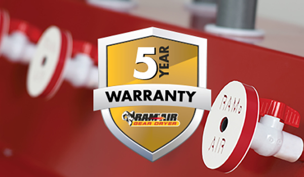 Ram Air announces new five-year warranty on all gear dryers